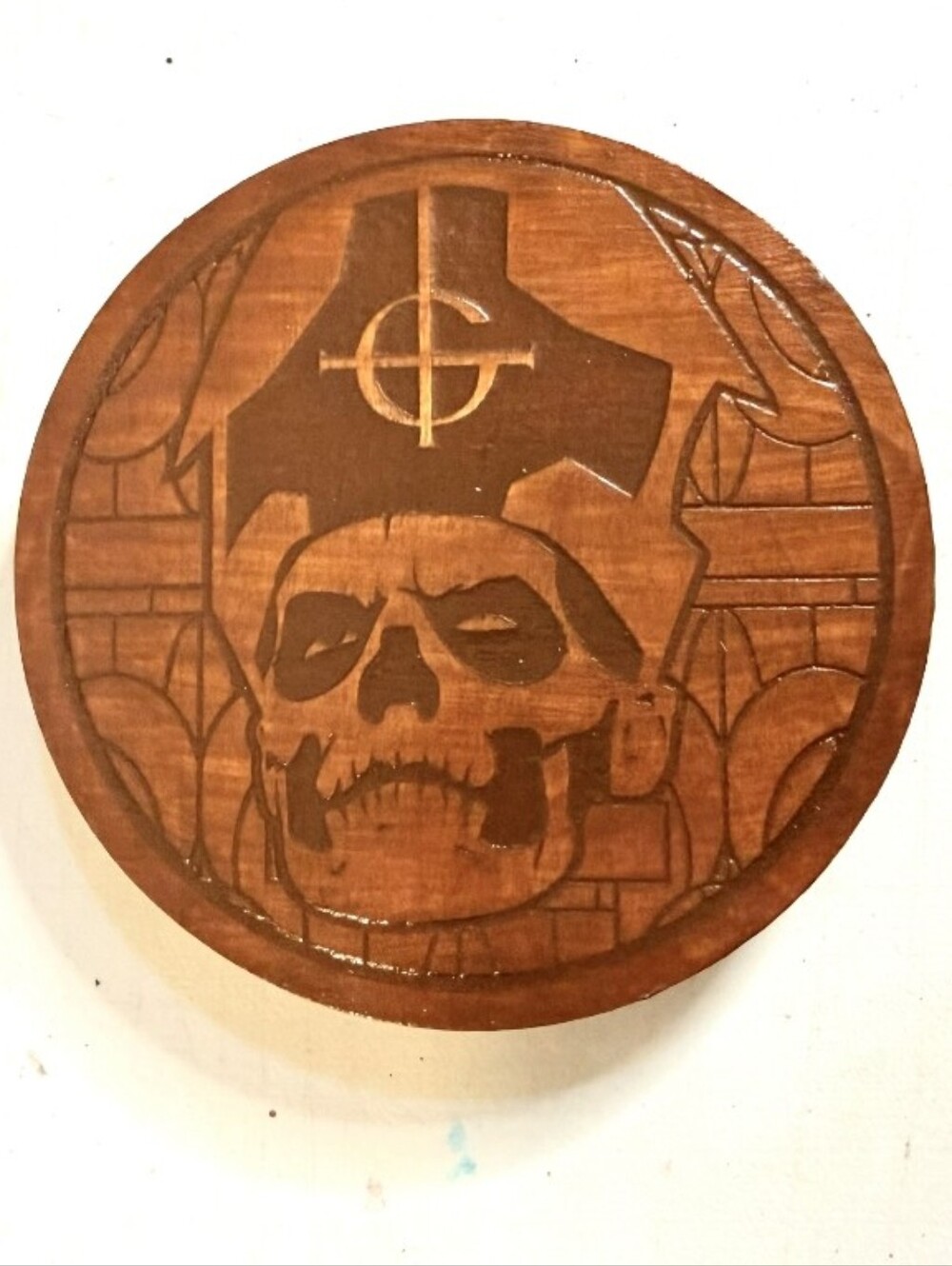 Set Of 2 Ghost Band Wood Coasters - Picture 3 of 5